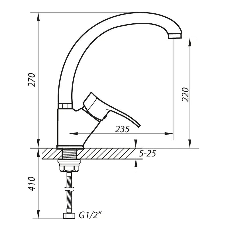 Змішувач для кухні Zerix DYU 182 (ZX0024)