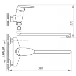 Смеситель для ванны Zerix ECT 270 (ZX0029)