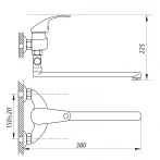 Смеситель для ванны Zerix EYB 135 (ZX0034)