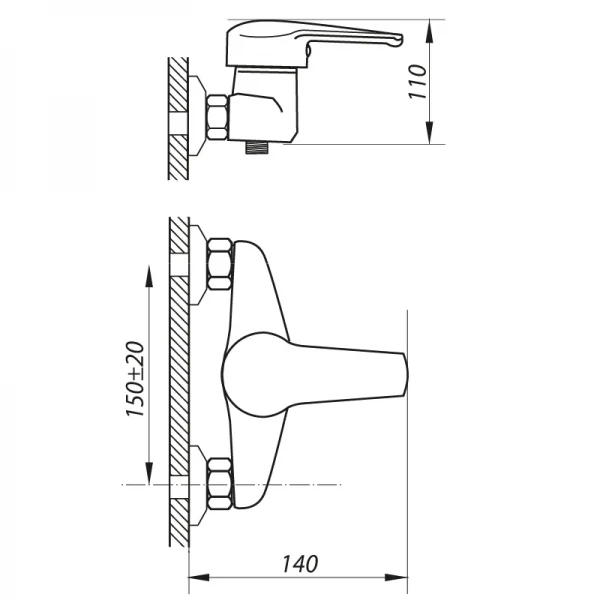 Смеситель для душа Zerix LOP-B 181 (ZX0040)