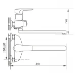 Змішувач для ванни Zerix NGB 180 (ZX0043)