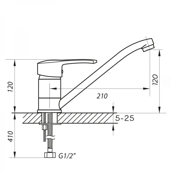 Смеситель для кухни Zerix PED-A 181 (ZX0059)