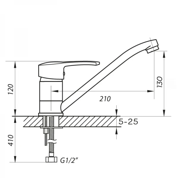 Смеситель для кухни Zerix PED-A 270 (ZX0061)