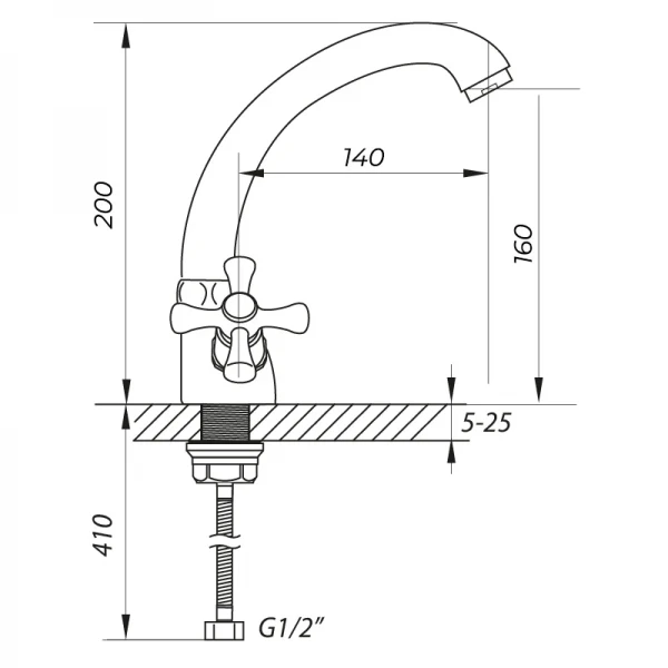 Смеситель для умывальника Zerix TLC 827 (ZX0079)