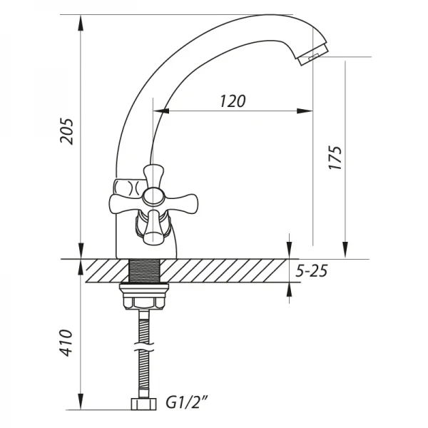 Смеситель для кухни Zerix TLC 856 (ZX0080)
