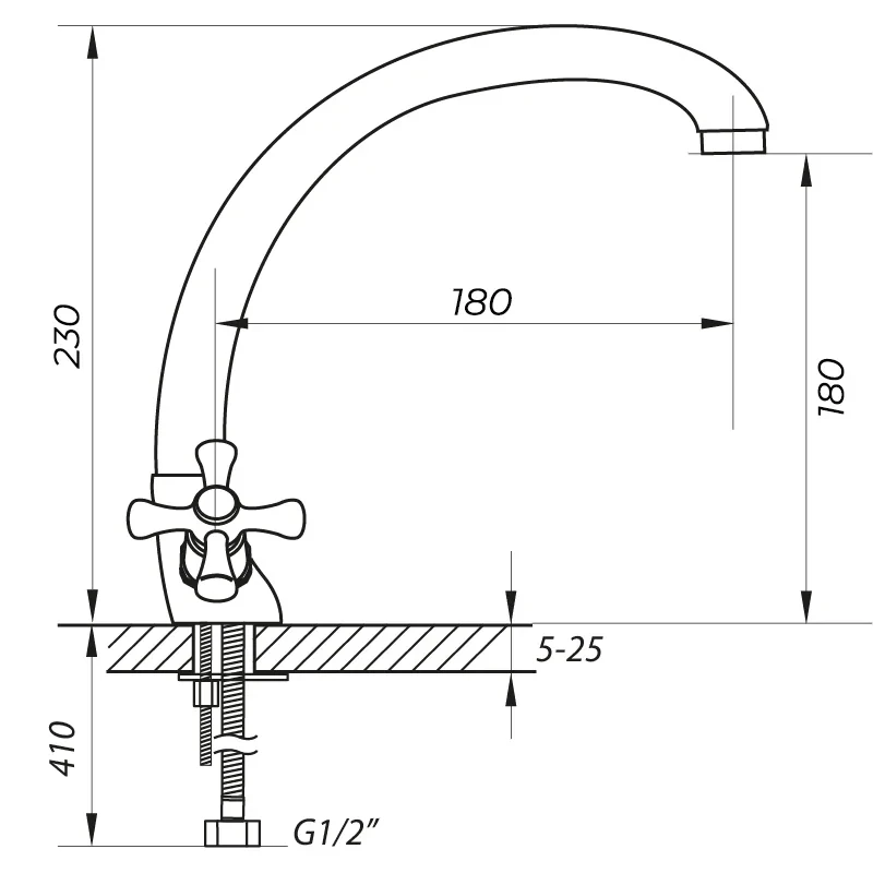 Смеситель для кухни Zerix TMB 827 (ZX0084)