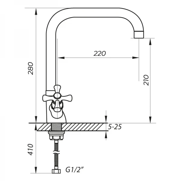 Смеситель для кухни Zerix TOE 827 (ZX0089)