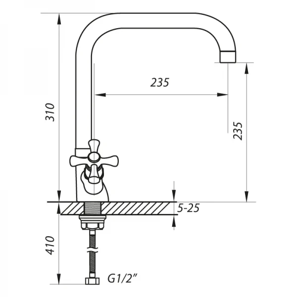 Змішувач для кухні Zerix TOE 856 (ZX0090)