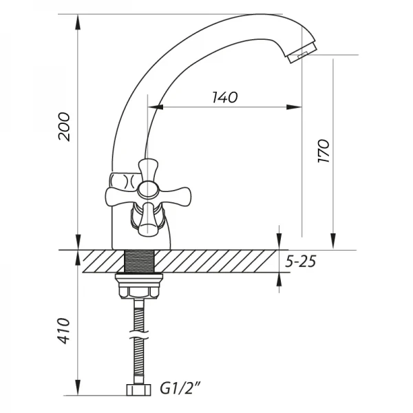 Смеситель для умывальника Zerix TLC 722 (ZX0163)
