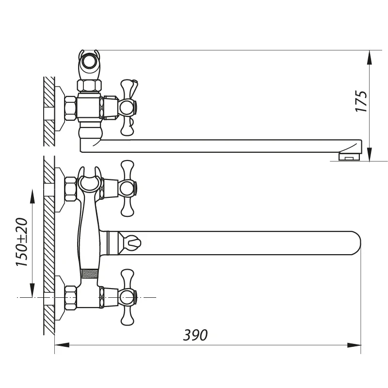 Смеситель для ванны Zerix DFR-B 827 (ZX0186)