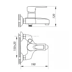 Смеситель для ванны Zerix FAD 135 (ZX0212)