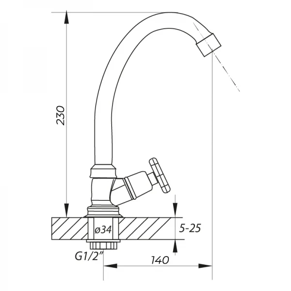 Монокран на одну воду Zerix JIK1 102-A (ZX0406)
