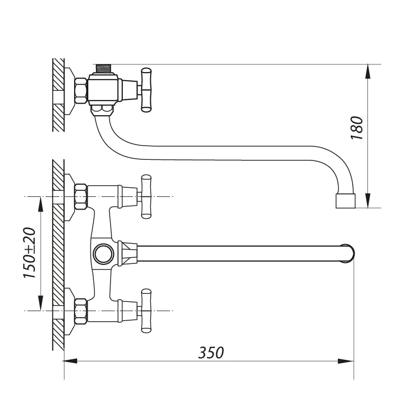 Смеситель для ванны Zerix JIK7 102-A (ZX0408)