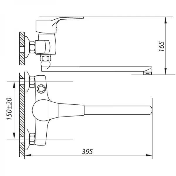 Смеситель для ванны Zerix NEO 048 (ZX0424)