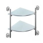 Полка угловая стеклянная двухъярусная Zerix Z1607-2 (ZX0534)