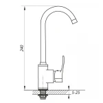 Смеситель для кухни Zerix SAR 135 (ZX0568)