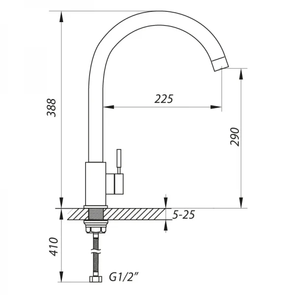 Смеситель для кухни Zerix LR4998-3 (ZX0571)