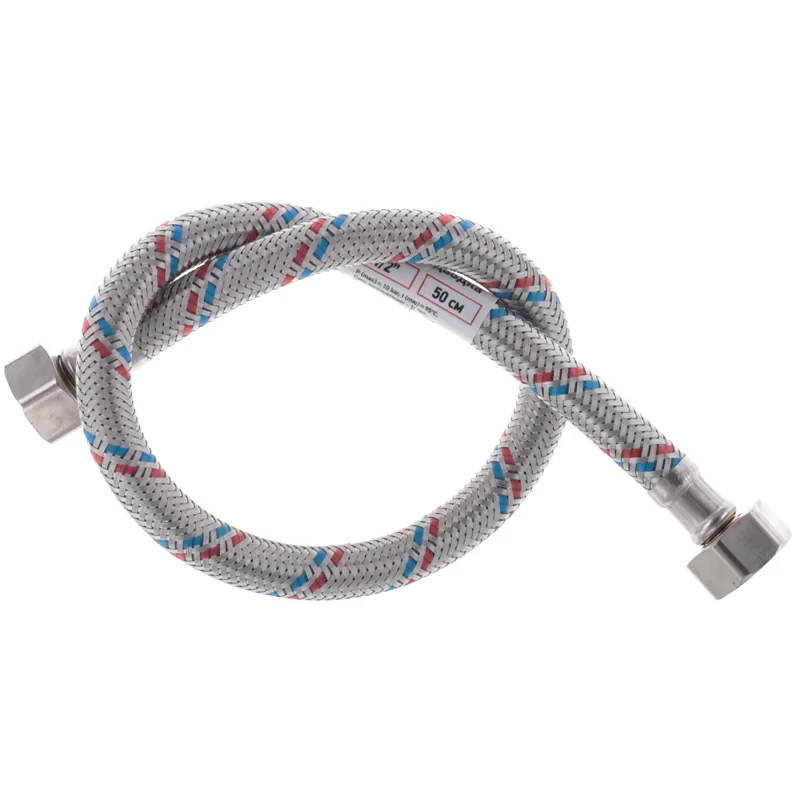 Гибкий шланг для подключения воды гайка 1/2'' - гайка 1/2'' (50 см) Zerix (ZX1551)