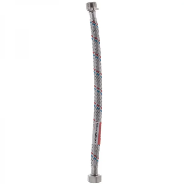 Гнучкий шланг для підключення води гайка 1/2'' - Штуцер 1/2'' (30 см) Zerix (ZX1560)