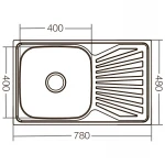 Мийка кухонна ZERIX Z7848-08-180E (satin) (ZX1604)