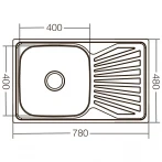 Мойка кухонная Zerix Z7848-08-180E (Satin) (ZX1604)