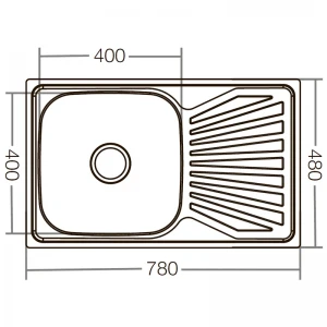Мойка кухонная Zerix Z7848-08-180E (Satin) (ZX1604)