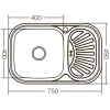 Мойка кухонная Zerix Z7549-08-180E (Satin) (ZX1606)