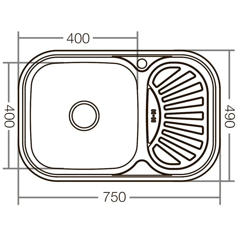 Мойка кухонная Zerix Z7549-08-180E (Satin) (ZX1606)