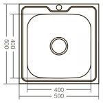 Кухонная мойка накладная ZerixZ5050-04-160E (Satin) (ZX1608)
