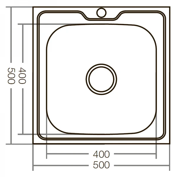 Кухонная мойка накладная ZerixZ5050-04-160E (Satin) (ZX1608)