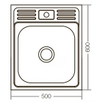 Кухонная мойка накладная Zerix Z5060-06-160E (Satin) (ZX1611)