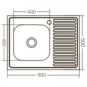 Кухонная мойка накладная ZerixZ8050L-06-160E (Satin) (ZX1612)