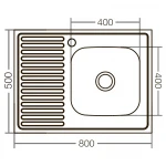 Кухонна мийка накладна Zerix Z8050R-04-160E (Satin) (ZX1615)