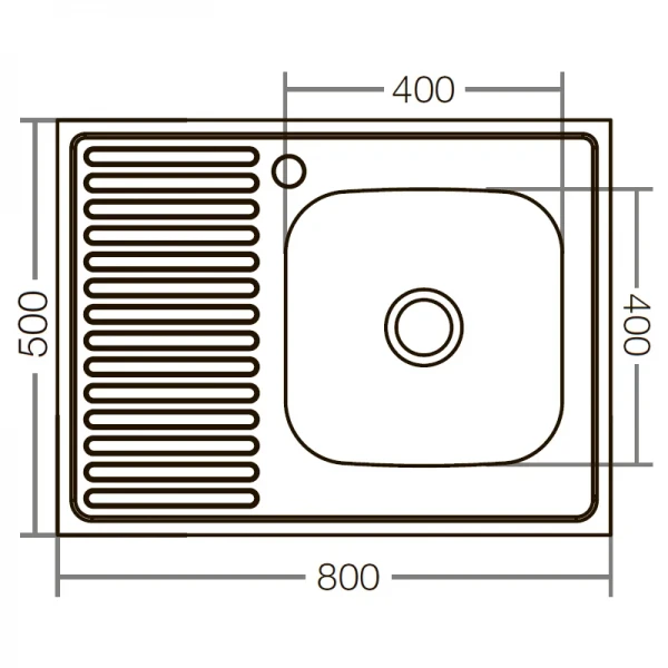 Кухонна мийка накладна Zerix Z8050R-04-160E (Satin) (ZX1615)