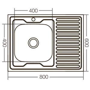 Кухонна мийка накладна ZerixZ8060L-06-160E (Satin) (ZX1616)