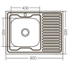 Кухонная мойка накладная Zerix Z8060L-04-160E (Satin) (ZX1618)