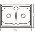 Кухонная мойка накладная Zerix Z8060B-08-180E (Satin) (ZX1620)