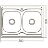 Кухонная мойка накладная Zerix Z8060B-08-180E (Satin) (ZX1620)