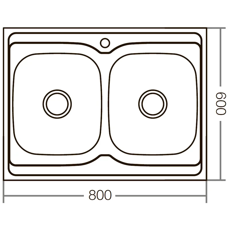 Кухонная мойка накладная Zerix Z8060B-08-180E (Satin) (ZX1620)