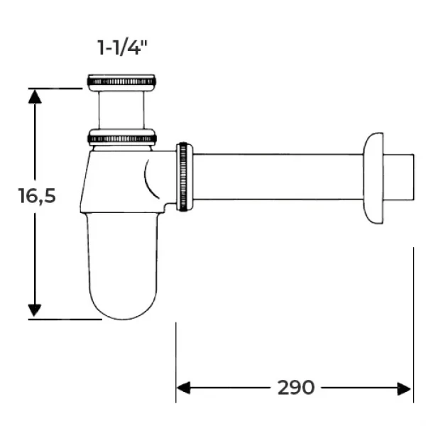 Сифон для умивальника Zerix LR80 (ZX2640)