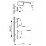 Смеситель для душа Zerix LOP-B 048 (ZX2647)