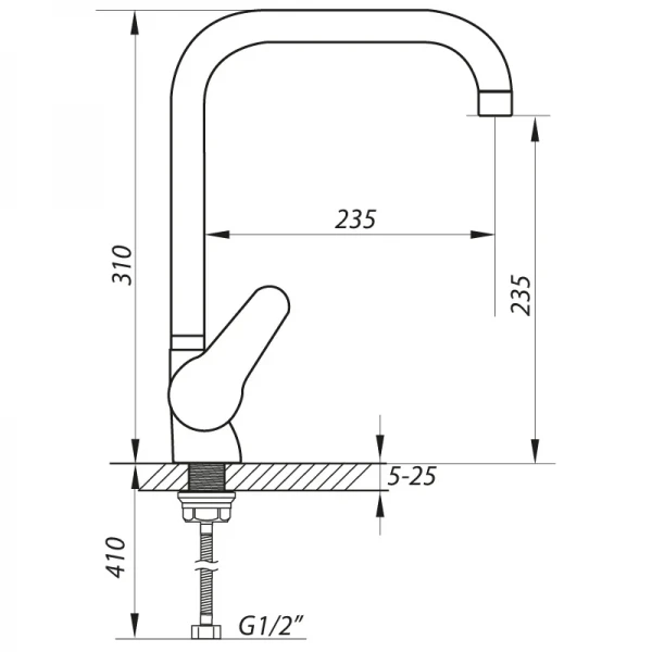 Змішувач для кухні Zerix SOP7 146 (ZX2653)