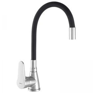 Смеситель для кухни Zerix SOP7 146 хромированный с черным гибким изливом ZX2654 (ZX2654)
