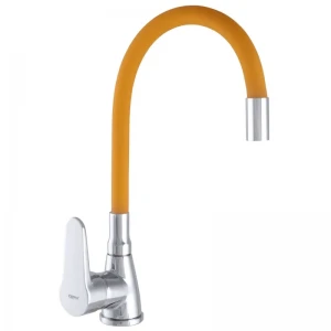 Смеситель для кухни ZERIX SOP7 146 хром/оранжевый с гибким силиконовым изливом (ZX2657)