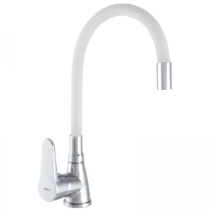 Однорычажный смеситель для кухни Zerix SOP7 146 хром/белый с гибким изливом (ZX2660)