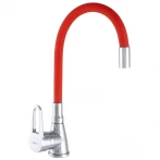 Смеситель для кухни Zerix SOP7 045 с красным гибким изливом (ZX2667)