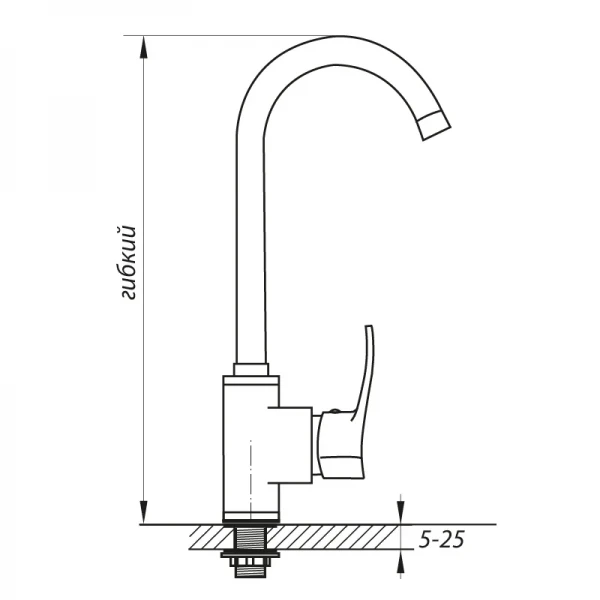 Змішувач для кухні Zerix SAR 181 з силиконовим виливом Чорний (ZX2771)