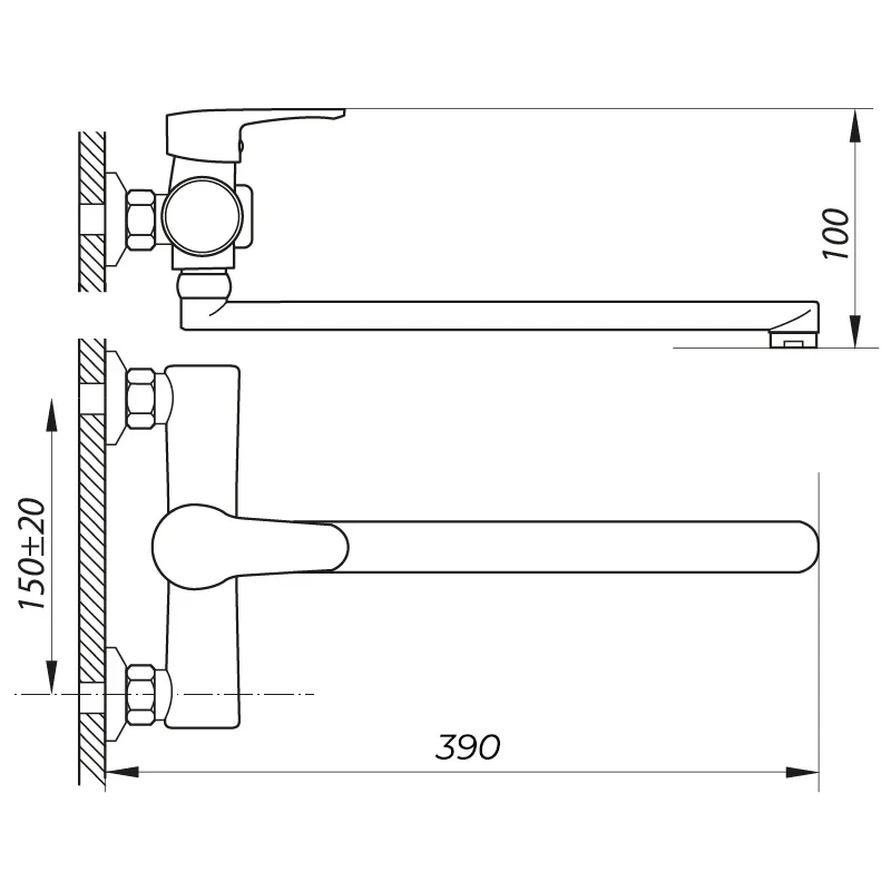 Смеситель для ванны Zerix PUD7 146 (ZX2792)