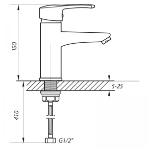 Смеситель для умывальника Zerix PUD1 045 (ZX2795)