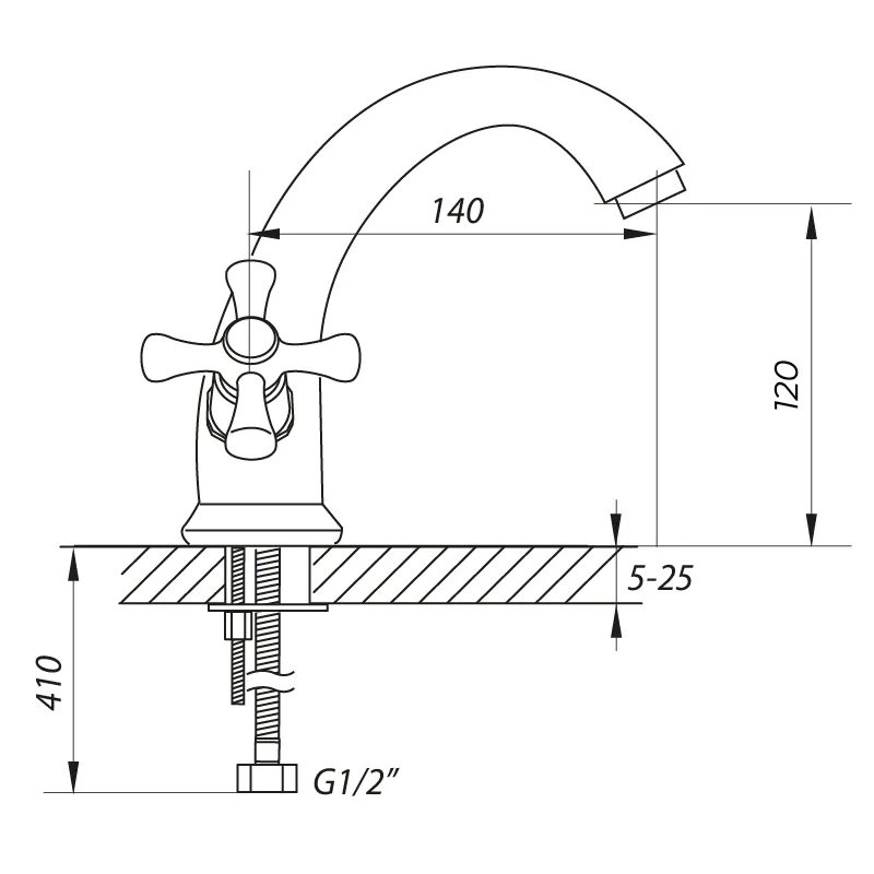 Смеситель для умывальника Zerix JAP 722 (ZX2869)